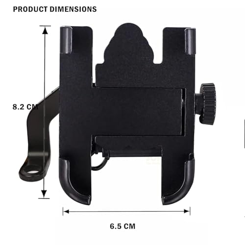 Image of Universal Bicycle Phone Mount Holder, Adjustable Handlebar Clamp, Black (C2 USB)