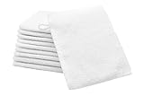 VENTAJAS. Las manoplas color blanco se venden en un práctico juego de 10 unidades. Son perfectas para la higiene diaria de los adultos y de los niños.