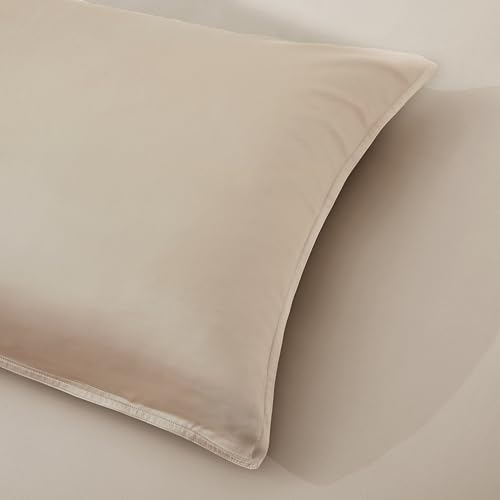 Image of Luxury Bamboo Market | King Envelope Pillowcase Set | 100% Viscose Made from Bamboo | Organically Grown | Ultra Soft | Cooling | 2pcs [Dune]