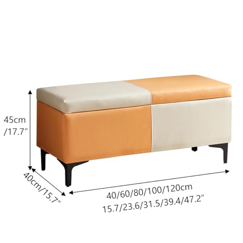Banc ottoman de rangement en tissu premium gris pour bout de lit