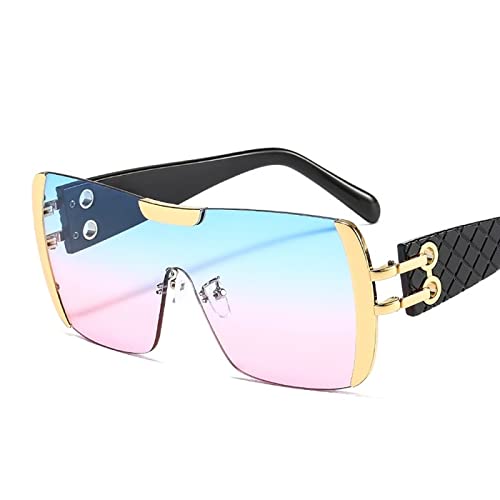 Lunettes de soleil femmes grand cadre en métal décoratif chic