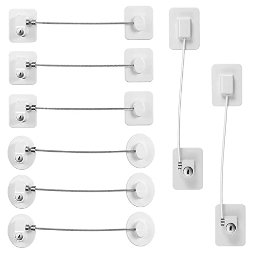 Osmond Cerradura de Refrigerador de 8 Piezas con 10 Llaves, Cerradura de Nevera, Cerradura de la Puerta de Congelador y Cerraduras de Seguridad para NiñOs ()