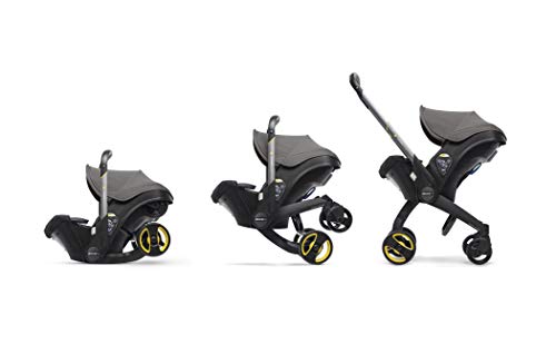Image of Doona Baby Car Seat & Travel Stroller Forest Grey -Convertible Infant Car Seat, Carry Cot and Pram with 5 Point Safety Harness - Ergonomic Pushchair and Travel System - Latch Base Sold Separately*