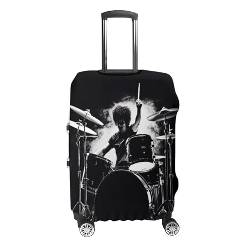 Drummer Luggage Cover Elastic Suitcase Protector Case Anti-Scratch Washable Baggage Covers Protector For Traveling, Aircraft Consignment S4