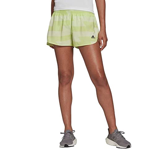 Short de running split adidas pour femme XL en coloris Almost Lime/Pulse Lime