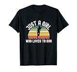 retro vintage just a girl who loves to run, donna runner maglietta