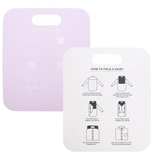HEATSHAKING Tabla Doblar Ropa de Pp Ligera y Práctica para Organizar Camisas en Closets y Cajones, Pack de 2 Piezas para Facilitar el Plegado