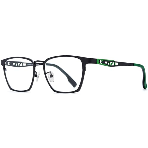 Image of FONEX Pure Titanium Glasses Frame Men Square Magnet Clip On Eyeglasses with Polarized Lens