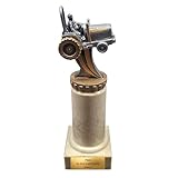 Matériau : résine laquée socle en marbre, argent or rose - taille 17 cm