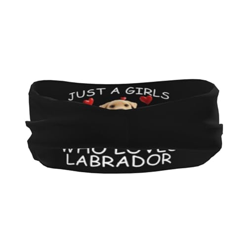 Just A Girls Who Loves Labrador Retriever Dog Adjustable Sports Headband Moisture Wicking Sweatband for Running Workout3
