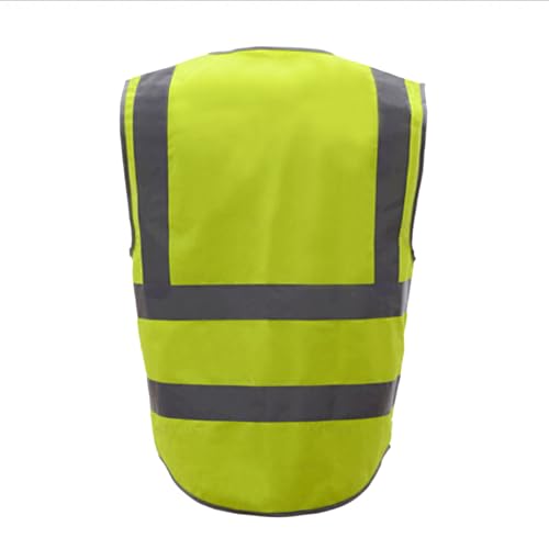 GOGO 9 Pockets High Visibility Zipper Front Safety Vest With Reflective Strips, Meets ANSI Standards