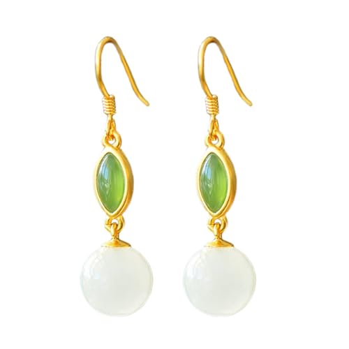 Boucles d'oreilles de style vintage en jade anti-douleur