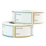 1000pz Etichette Adesive per Alimenti Congelati (2 Rotoli da 2,5x4,1 cm) Etichette Congelatore - Etichette Rimovibili Impermeabili per Identificazione Cibo, Data e Organizzazione in Cucina