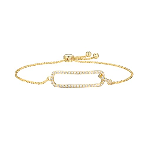 Image of Amazon Essentials Cubic Zirconia Bracelet in 18k Gold Plated Sterling Silver