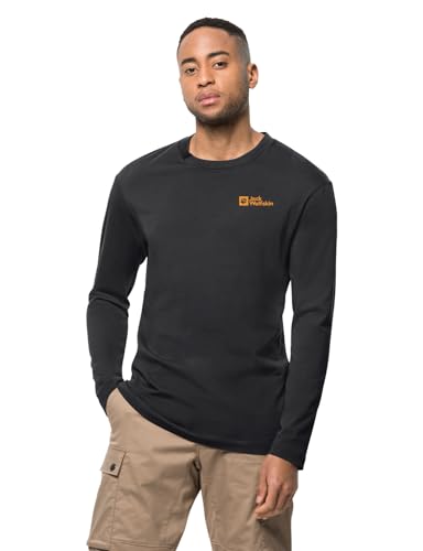 Jack Wolfskin Herren Essential T Shirt Longsleeve, Schwarz, L EU
