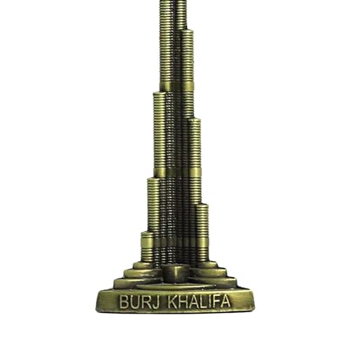 Image of Dubai Burj Khalifa Tower Miniature, Dubai City Landmark, Souvenir, Model, Replica, Monuments, Decorative Showpiece for Home, Antique Finish (22cm) (S3)