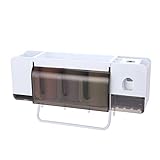ASWRTYJO Toothbrush Holder with Cups Automatic Toothpaste Dispenser Squeezer Bathroom Accessories Sets Wall Mount Storage Rack Organizer