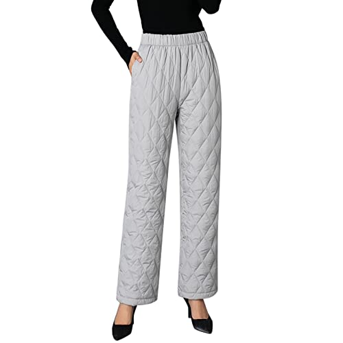 Pantalon thermique coton léger GY1 coupe droite ample et mince pour femme taille L