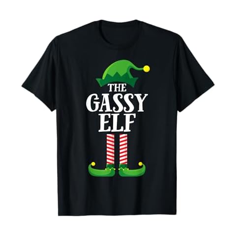 Gassy Elf Matching Family Group Christmas Party Pyjamas T-Shirt Cover