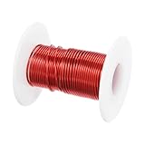sourcing map Magnetdraht, emaillierter Kupferdraht, emaillierter Magnetwicklungsdraht, 1 mm, 7 m, 50 g, 155 C, für Transformatoren, Induktoren, Rot