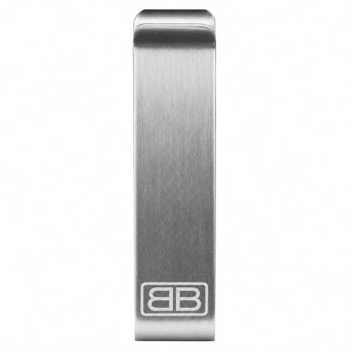 Image of Stainless Steel Money Clip Wallet, Slim Compact Cash and Card Holder Compact stainless steel construction offers a clip for folded notes and cards, with a slim profile suited to pockets.