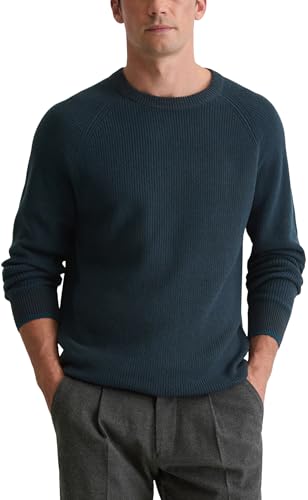 Marc OߴPolo Men's Regular Fit Round Neck Knitted Jumper, Blue (Dark Navy), S