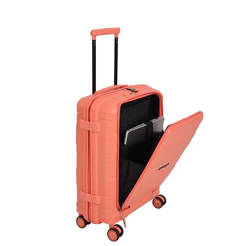 Image of it luggage-Momentous -20 inches PP Hardsided Fashion Luggage Cabin Trolley with Padded Laptop Section 8 Wheel with TSA Lock & Wet Pouch Inside (Fusion Coral)