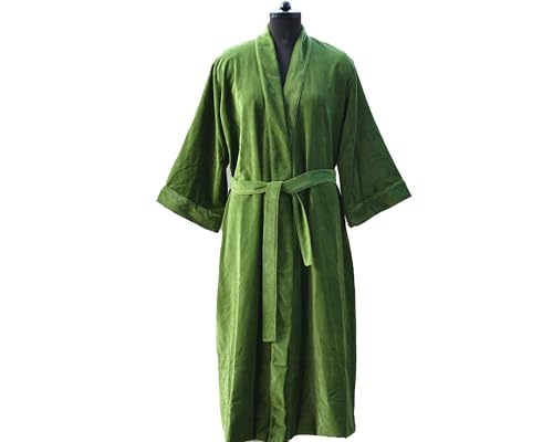 knilot Velvet Kimono Robe | Cotton Boho Bathrobe for Women | Free Size Bridal & Lounge Robe
