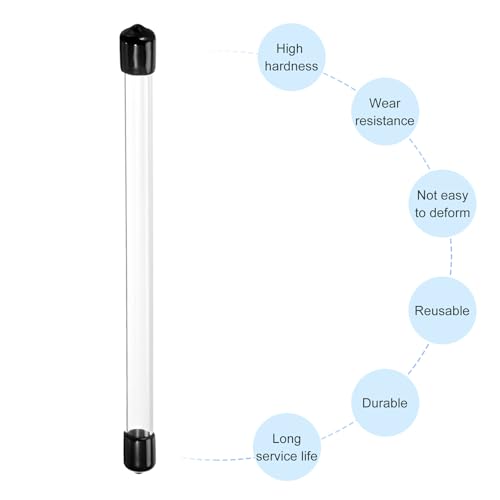 Image of PATIKIL Clear Rigid Tube Round Plastic Tubing with Black Rubber Caps Polycarbonate Water Pipe, 305mm / 12 Inch Length, 8mmx10mm /0.31 inchx0.4 inch, 1 Set