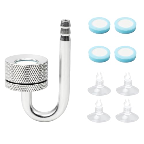 HXC CO2 Diffusor Aquarium mit Keramikscheibe Saugnäpfen und U-Pipe Leise Aquarium Zerstäuber für Aquarien