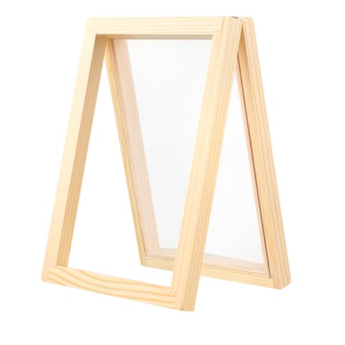 Qianyu Marco de madera A6, 18 x 13 cm, para manualidades, herramientas de tamizado, fabricación de papel de madera, flores secas, marco de madera para arte de papel, manualidades, manualidades