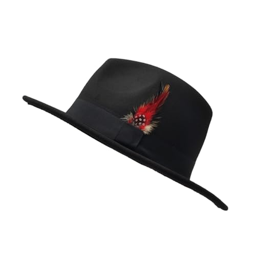 Image of Mens Fedora Hats Classic Wide Brim Fedora Hat for Women Men Dress Hats Panama Hat with Band