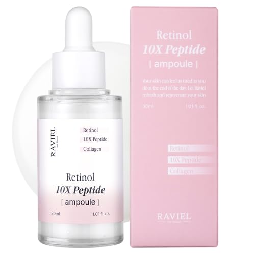 RAVIEL Retinol Lot de 10 ampoules peptidiques 30 ml