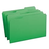Use color for categorizing. File Folders, 1/3 Cut, Reinforced Top Tab, Legal, Green, 100/Box, Sold as 1 Box