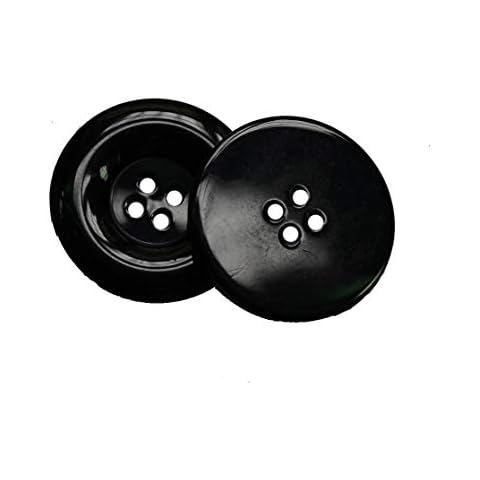 Lyracces Wholesale Lots 8pcs Extra Large Big Wide-Brimmed Sewing Fasteners Flatback Resin Buttons 50mm 1.97 Inches (Black) Cover