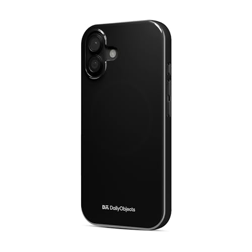 Image of DailyObjects Polycarbonate Enamel Bumper Magsafe Case for iPhone 16 Compatible with Mag-Safe Wireless Charging | Black Hybrid Magnetic Back Cover