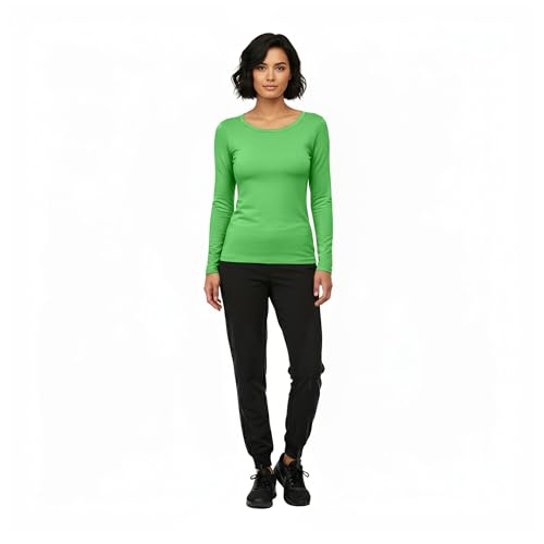 Image of Natural Uniforms Women's Long Sleeve Underscrub T-Shirt - Cotton Blend Scrub Base Layer for Nurses & Medical Professionals