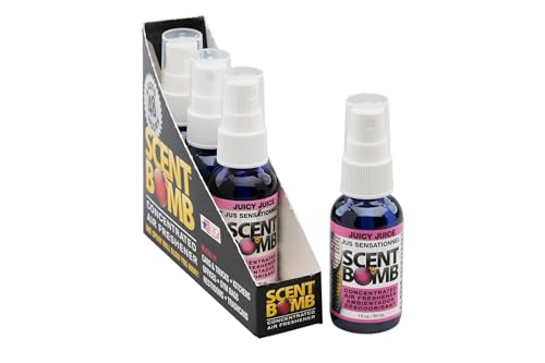 Image of Scent Bomb Air Freshener Spray, Long-Lasting Odor Eliminator - Effective Deodorizer for Home & Car, Fresh Room Spray for Kitchen, Bathroom & Smell Neutralizer - 1 oz Pack of 4, Juicy Juice Scent