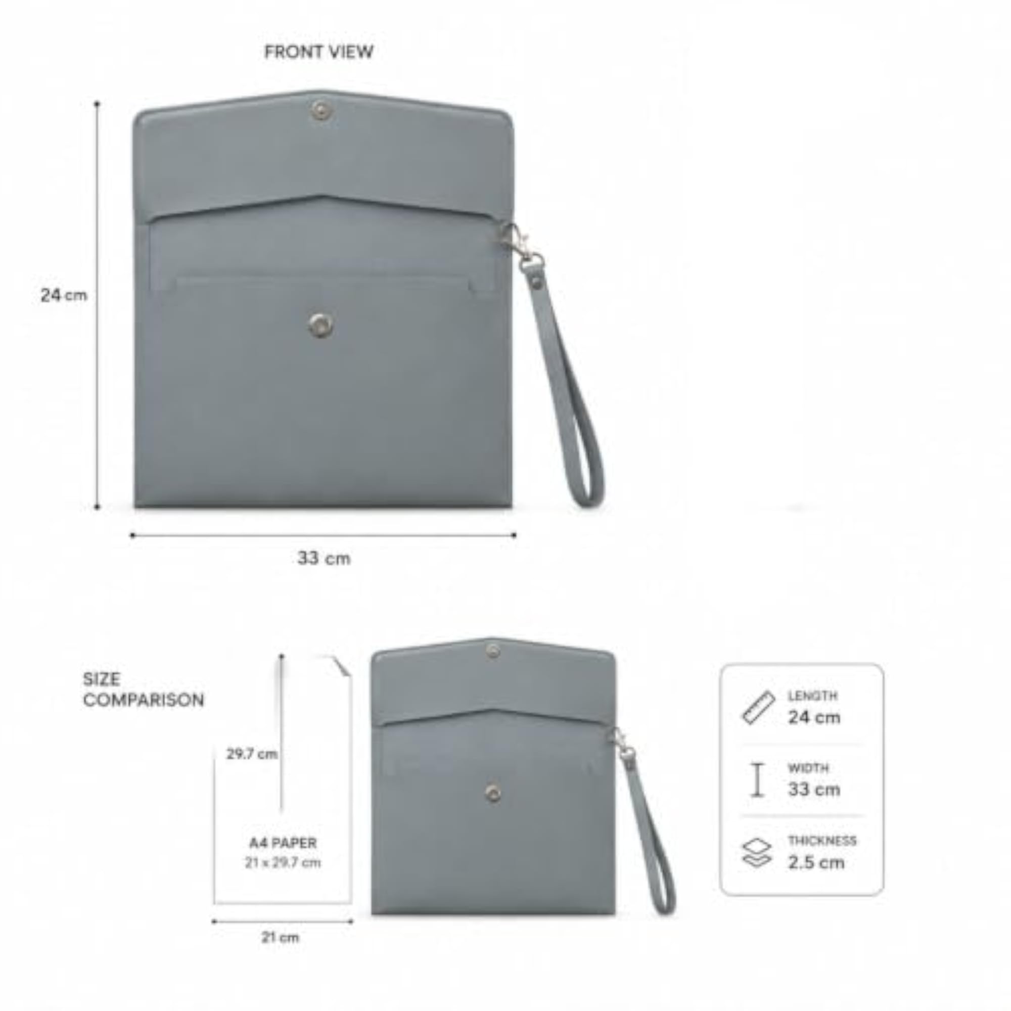 PU Leather Document Folder with Magnetic Closure