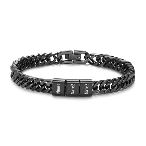 Pulsera cubana personalizada para hombre acero inoxidable miniatura 1