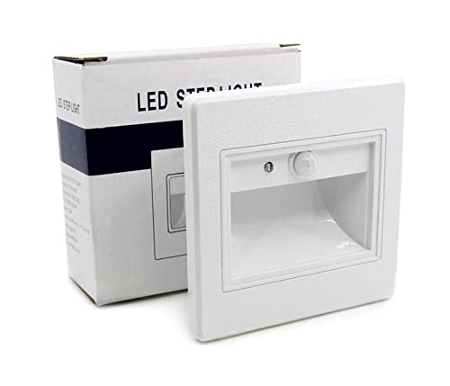 LED Innen Treppenbeleuchtung mit IR Infrarot Bewegungsmelder 1W Leuchte Weiß einzeln/oder 5er-Pack/oder 10er-Pack (10)