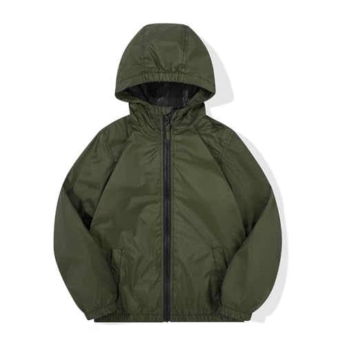 Image of SNOW DREAMS Boys Waterproof Rain Jacket Windbreaker Lightweight Coat Kids Raincoat Outerwear