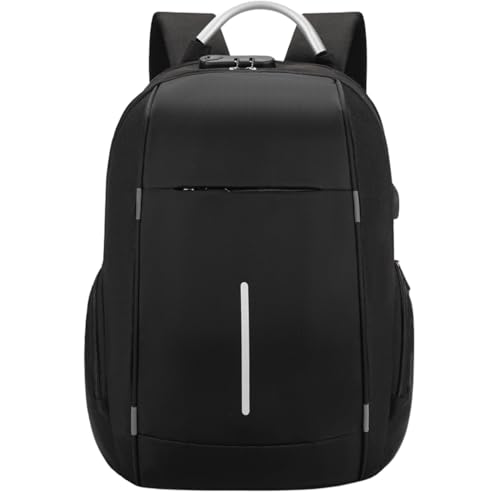 Mochila Impermeável USB Senha Reforçada Executiva (Preto)