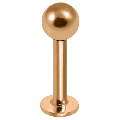 AZARIO LONDON Piercing de labio de plata de ley 925 con rosca interna de calibre 16 con bola, piercing de barra de tragus, piercing de labio para labio, hélix, 10mm Length, Plata de ley, No es una