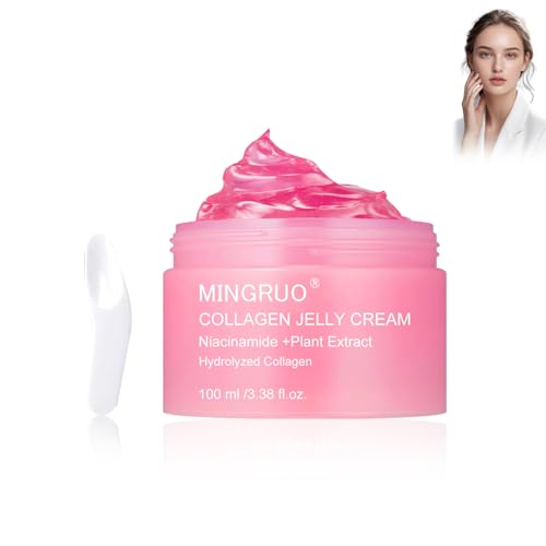 MINGRUO Crema di gelatina collagene, Crema Gelatinosa al Collagene, idratante anti-invecchiamento dalla, Collagen Jelly Cream per il viso, Crema Viso Al Collagene per Donne