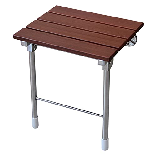 RENJJPBO Wall-Mounted Folding Chair Shower Seat Bench,Solid Wood Wall Shoe-Changing Stool,Shower Stool Foldable Space-Saving for Foyer/Balcony/Bathroom