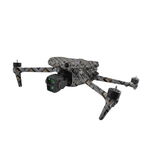 Image of MightySkins Carbon Fiber Skin Compatible with DJI Air 3 - Black Wall | Protective, Durable Textured Carbon Fiber Finish | Easy to Apply