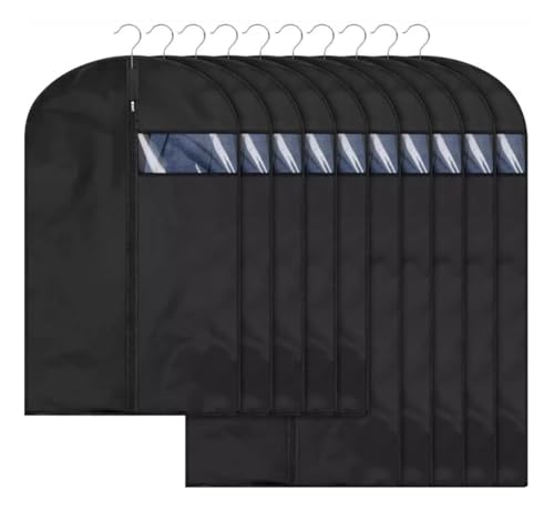 Habrur Clothes Cover 10 Pack Garment Bags 40‘’ and 47‘’ Suit Bag for Clothing Storage Dresses Shirts Suit Bags