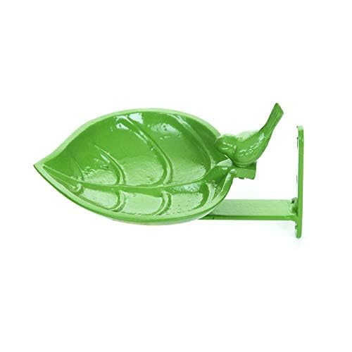 Image of Sharpex Sturdy Steel Plant Hanger Bird Bath or Feeder Rust Brown, Cast Iron Wall Mount Bird Feeder Great for Attracting Birds (Green, 1)