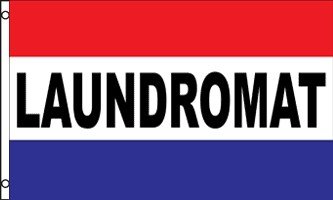 Laundromat 3'hx5'w, Polyester Flag Banner Sign